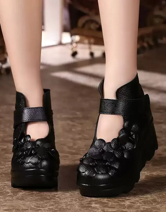 Sandales compensées brodées de style ethnique