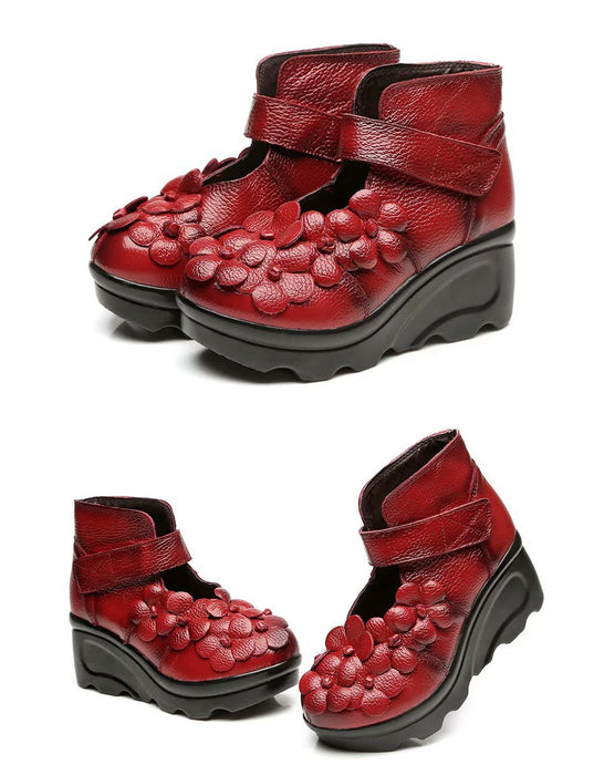Sandales compensées brodées de style ethnique