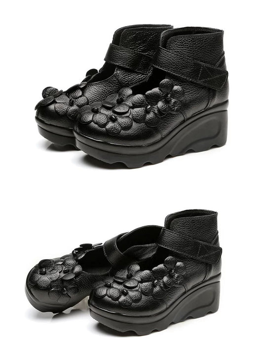 Sandales compensées brodées de style ethnique