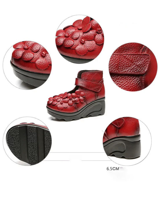 Sandales compensées brodées de style ethnique
