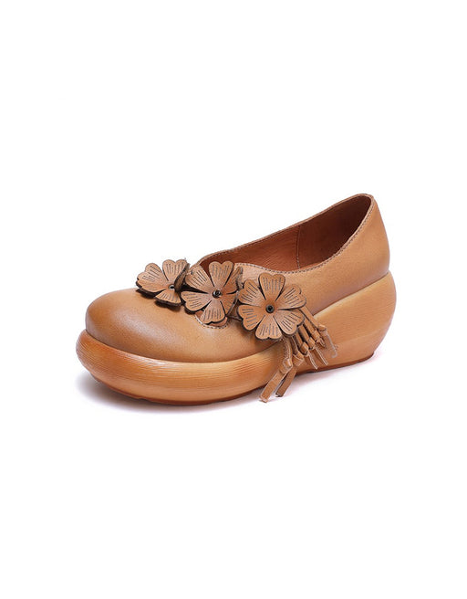 Flower Handmade Leather Shoes Women's Ethnic Shoes Sep New Trends 2020 72.60