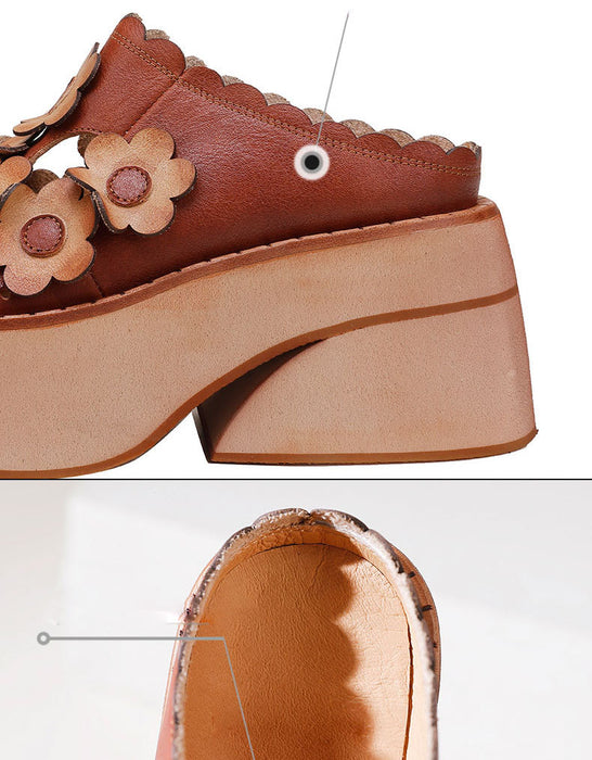 Flowers Decor Handmade Retro Platform Sandals May Shoes Collection 2023 168.00