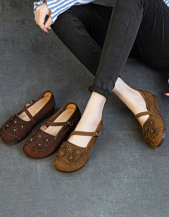 Flowers Front Handmade Comfortable Retro Flat Shoes Jan Shoe Collection 2026 81.00