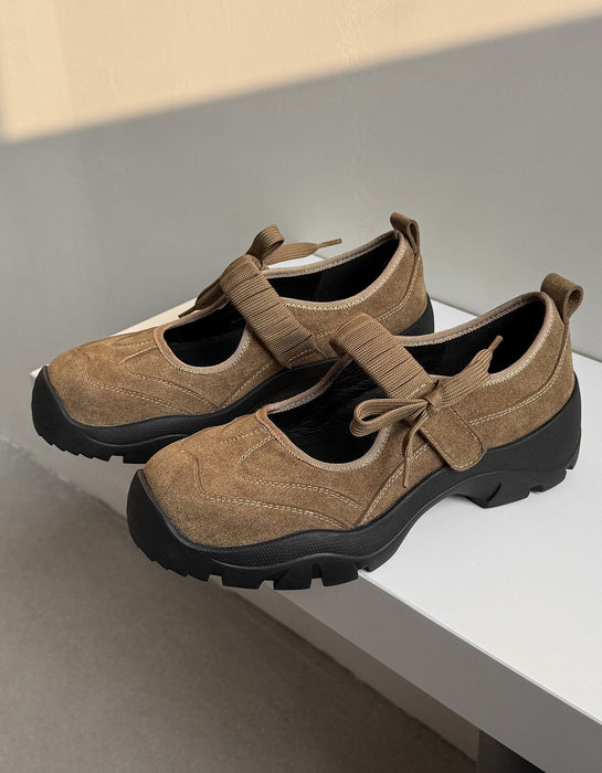 Genuine Leather Bowknot Platform Mary Jane Shoes Sneakers Sandals Feb Shoe Collection 2026 118.80