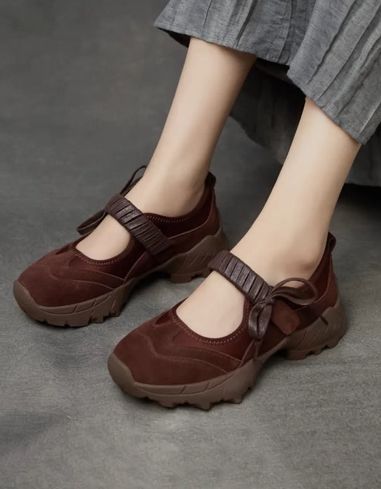 Genuine Leather Bowknot Platform Mary Jane Shoes Sneakers Sandals Feb Shoe Collection 2026 118.80