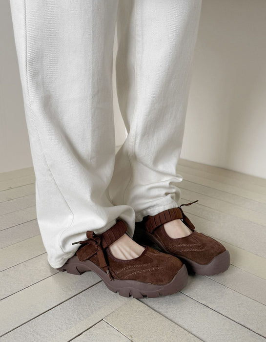 Genuine Leather Bowknot Platform Mary Jane Shoes Sneakers Sandals Feb Shoe Collection 2026 118.80