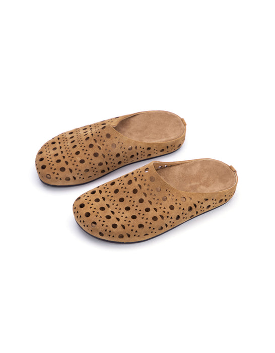 Pantuflas de invierno de felpa antideslizantes de cuero suave