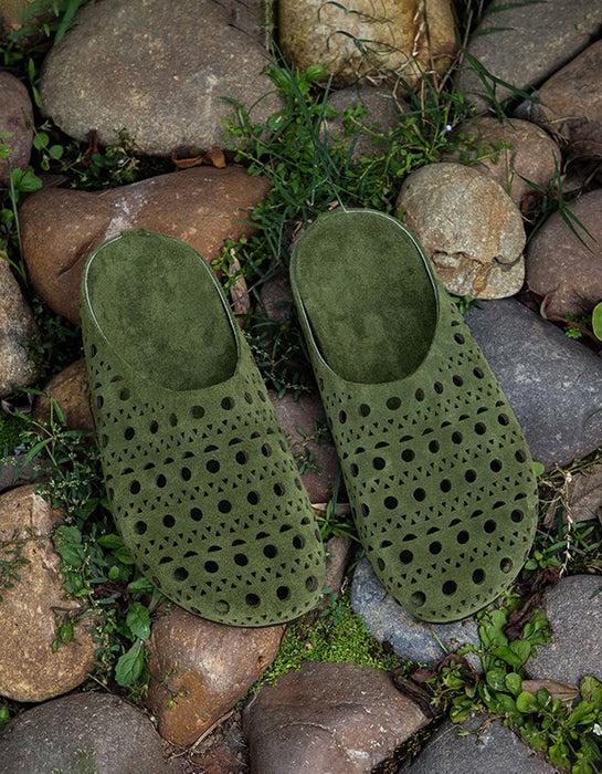 Pantuflas de invierno de felpa antideslizantes de cuero suave