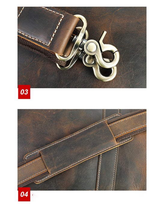 Genuine Leather Handmade Large Capacity Men's Duffle Bag