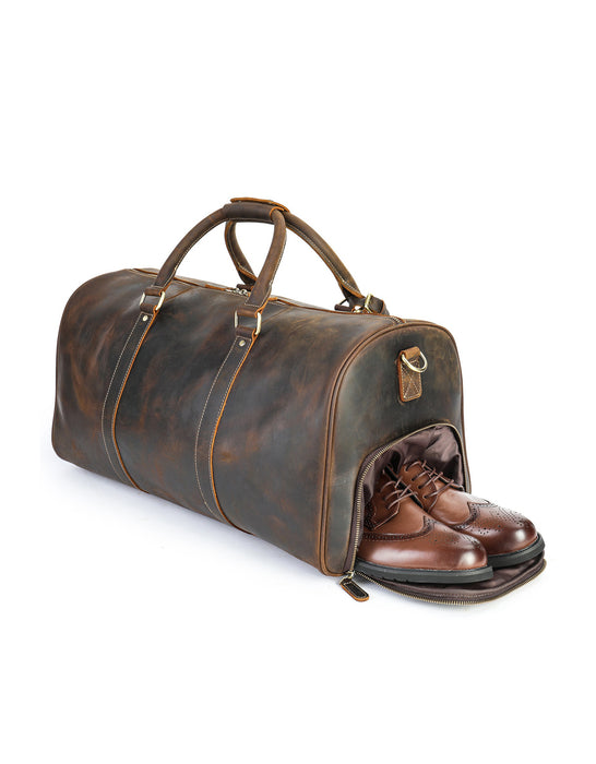 Genuine Leather Handmade Large Capacity Men's Duffle Bag