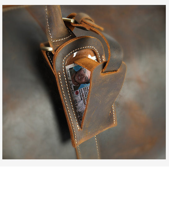 Genuine Leather Handmade Large Capacity Men's Duffle Bag