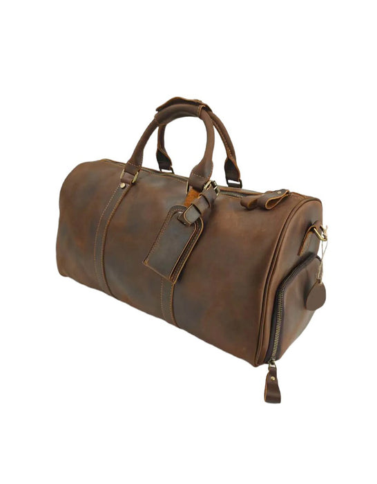 Genuine Leather Handmade Large Capacity Men's Duffle Bag