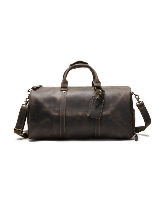 Genuine Leather Handmade Large Capacity Men's Duffle Bag