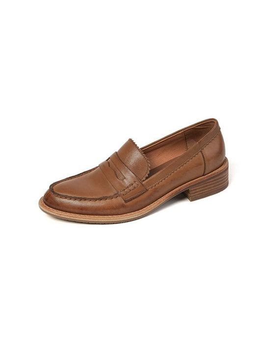 Genuine Leather Handmade Oxford Loafers for Women