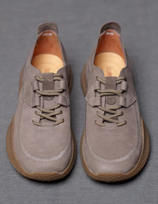 Genuine Leather Comfort  Casual Handmade Leather Shoes for Men Gray Feb Shoe Collection 2026 99.80