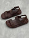 Genuine Leather Open-toe One-strap Casual Sandals for Men Brown June Shoes Collection 2026 95.00