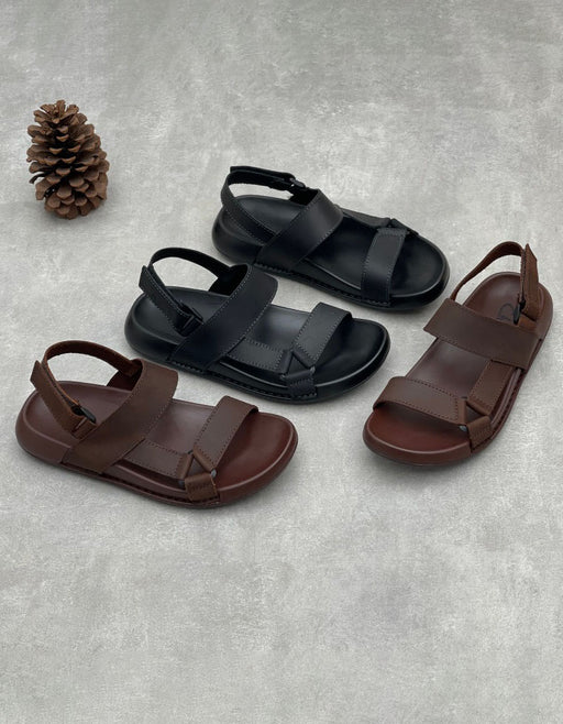 Genuine Leather Open-toe One-strap Casual Sandals for Men June Shoes Collection 2026 95.00