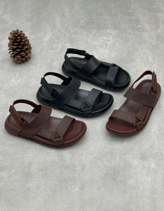 Genuine Leather Open-toe One-strap Casual Sandals for Men June Shoes Collection 2026 95.00