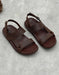 Genuine Leather Open-toe One-strap Casual Sandals for Men Brown June Shoes Collection 2026 95.00