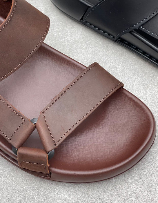 Genuine Leather Open-toe One-strap Casual Sandals for Men  June Shoes Collection 2026 95.00