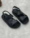 Genuine Leather Open-toe One-strap Casual Sandals for Men Black June Shoes Collection 2026 95.00