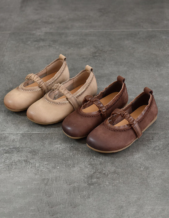 Genuine Leather Spring Comfortable Retro Flat Shoes Obiono Feb Shoe Collection 2026 79.00