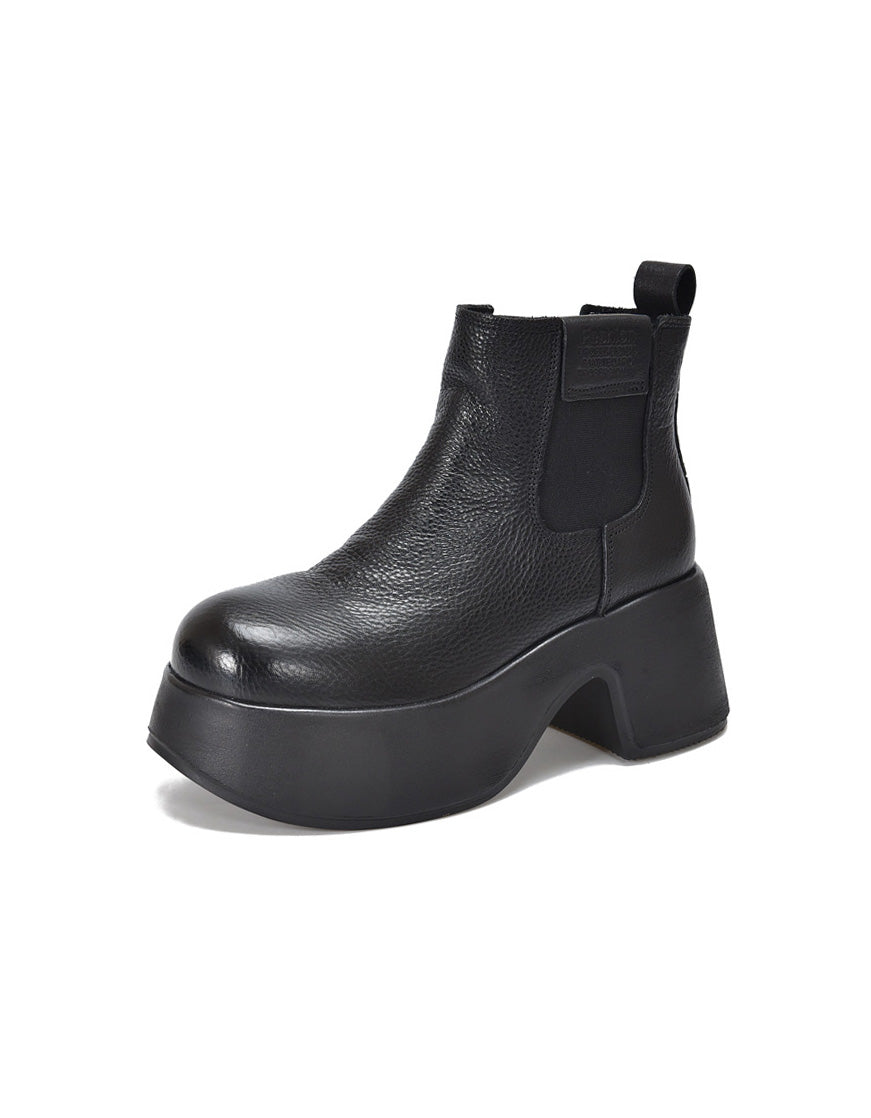 Genuine Leather Waterproof Platform Chelsea Boots — Obiono