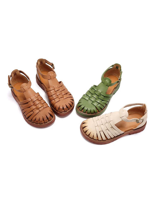 Genuine Leather Woven T-strap Fishermen Sandals Wide toe box Sandals May Shoes Collection 2026 92.00