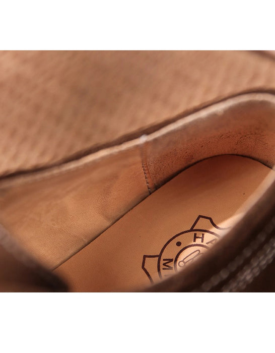 Hand-sewn Suede British Derby Suede Leather Shoes