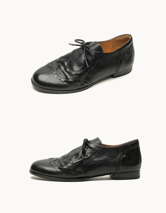 Handmade Brogue Style Oxford Shoes for Women