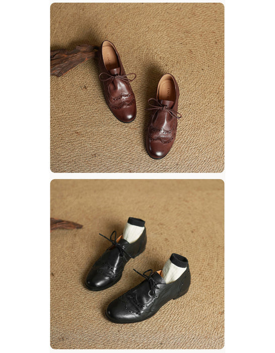 Handmade Brogue Style Oxford Shoes for Women