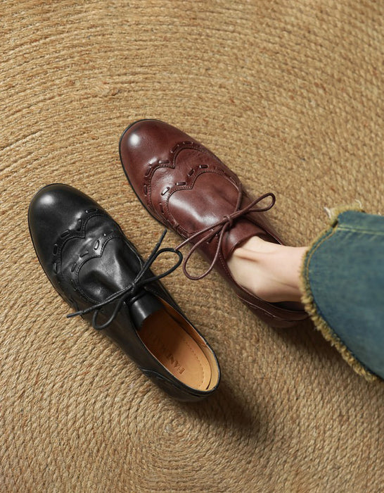 Handmade Brogue Style Oxford Shoes for Women