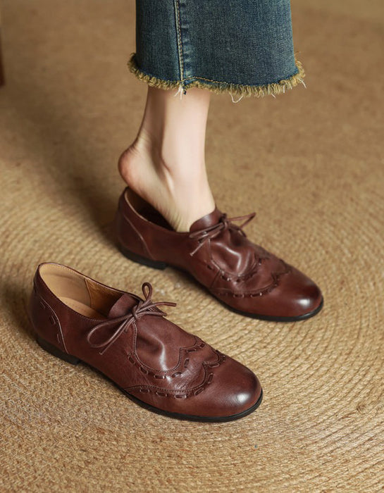 Handmade Brogue Style Oxford Shoes for Women