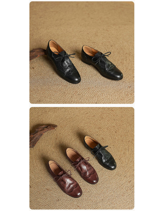 Handmade Brogue Style Oxford Shoes for Women