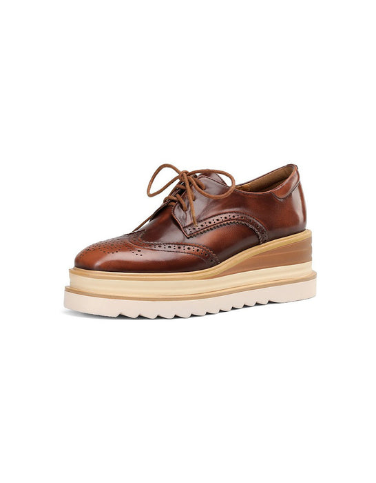 Obiono Handmade Brogue Style Wedge Heels Oxford Shoes for Women July Shoes Collection 2026 128.00