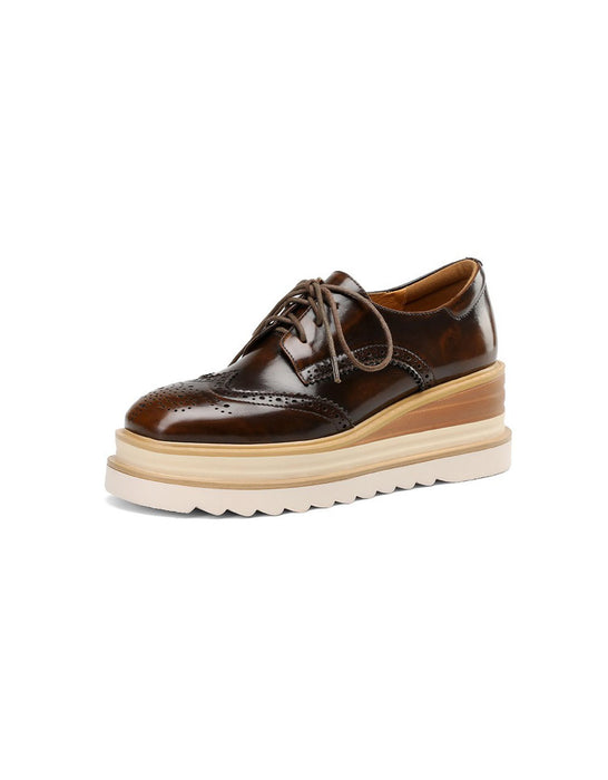 Obiono Handmade Brogue Style Wedge Heels Oxford Shoes for Women July Shoes Collection 2026 128.00