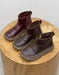 Women's Handmade Comfortable Leather Retro Wide Toe Box Boots, Obiono Sep Shoes Collection 2026, 80.00