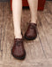 Handmade Comfortable Leather Woven Wide Toe Box Flats March Shoes Collection 2026 85.00