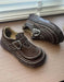Handmade Soft Soles Single Strap Chunky Wide Toe Box Platform Shoes Coffee, Sep Shoes Collection 2026, 80.77