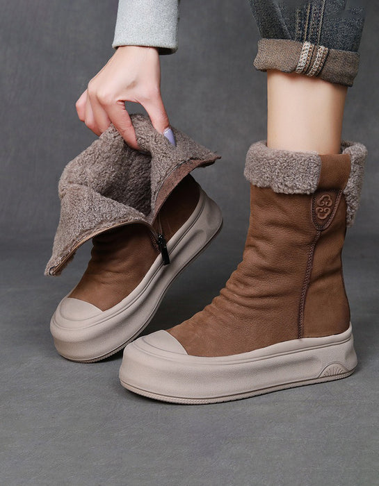 Winter Handmade Non-slip Fur Lining Boots for Women