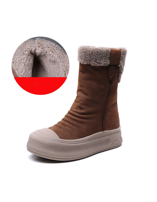 Winter Handmade Non-slip Fur Lining Boots for Women
