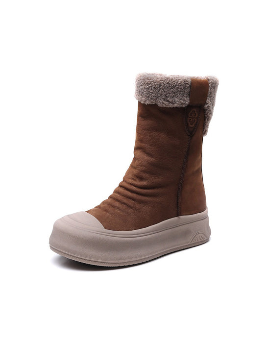 Winter Handmade Non-slip Fur Lining Boots for Women