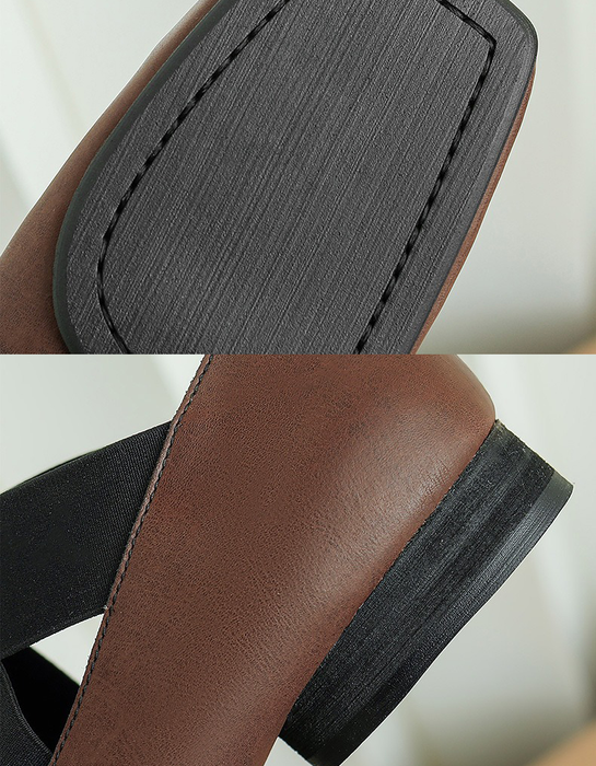 Handmade Cross-strap Square-toe Ballet Shoes( 35-42)