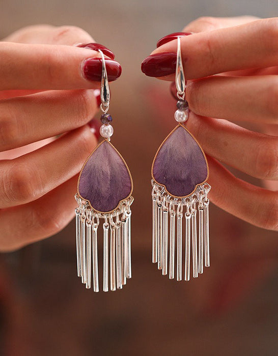 Handmade Ethnic Style Velvet Tassel Earrings