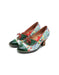 Obiono Big Size Shoes for Women Handmade Floral Print Lace-up Vintage Elegant Chunky Heels July Shoes Collection 2026 97.00