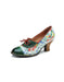 Obiono Big Size Shoes for Women Handmade Floral Print Lace-up Vintage Elegant Chunky Heels Mary Janes July Shoes Collection 2026 97.00