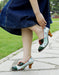 Obiono Big Size Shoes for Women Handmade Floral Print Lace-up Vintage Elegant Chunky Heels Mary Janes July Shoes Collection 2026 97.00