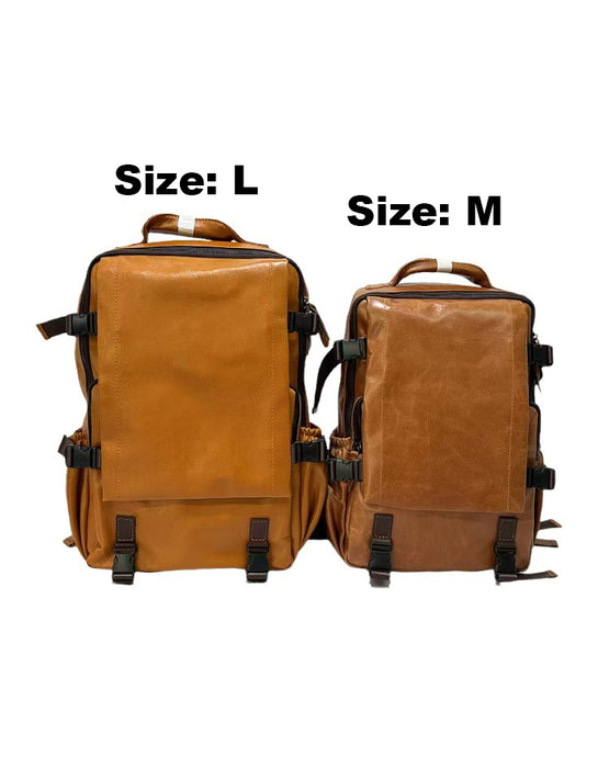 Handmade Genuine Leather Large Capacity Backpack for Men Size L, M
