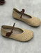 Handmade Hollow Round Toe Soft Sole Retro Flat Shoes for Women June Shoes Collection 2026 85.00