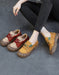 Handmade Knit Soft Sole Wide Toe Box Flat Shoes in red & Yellow